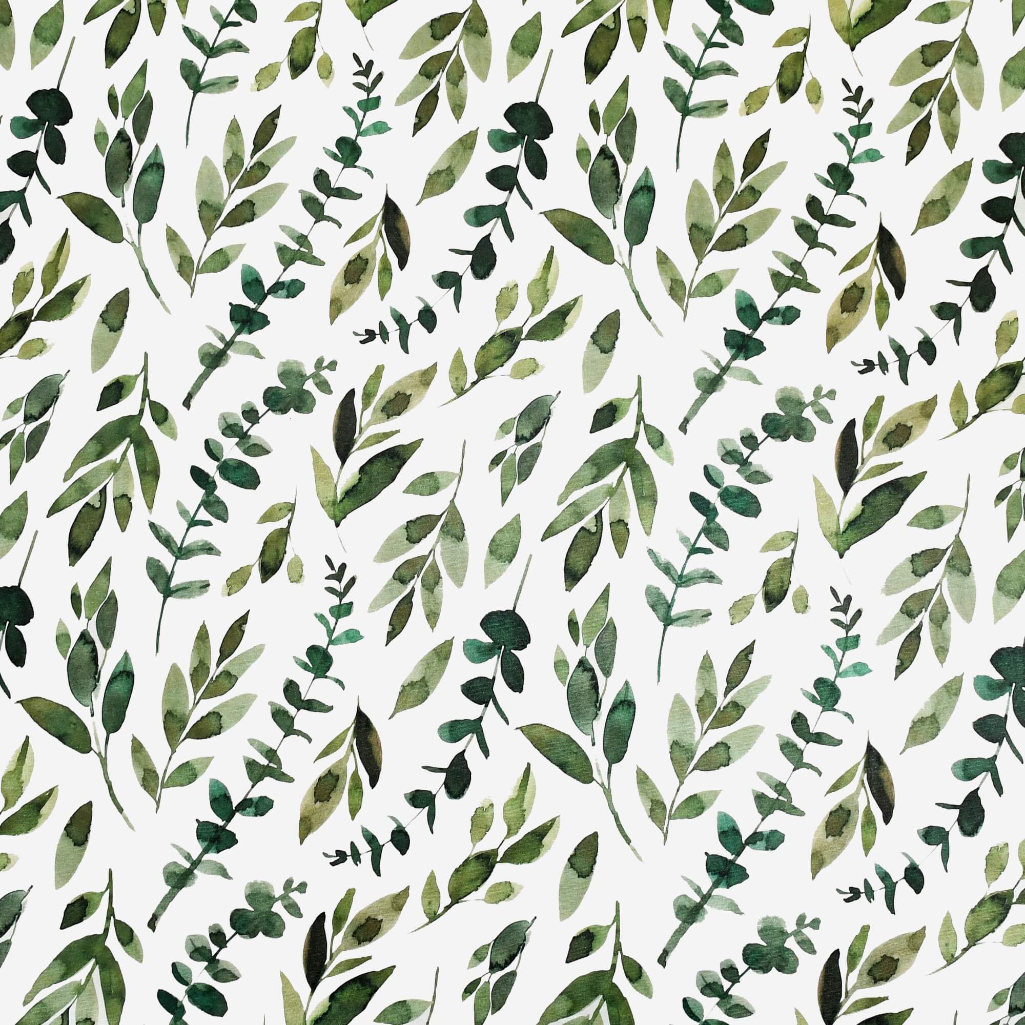 Moderno® Abwaschbare Tischdecke mit Fleckschutz - Leinenoptik, Grüne Zweige auf Weiss