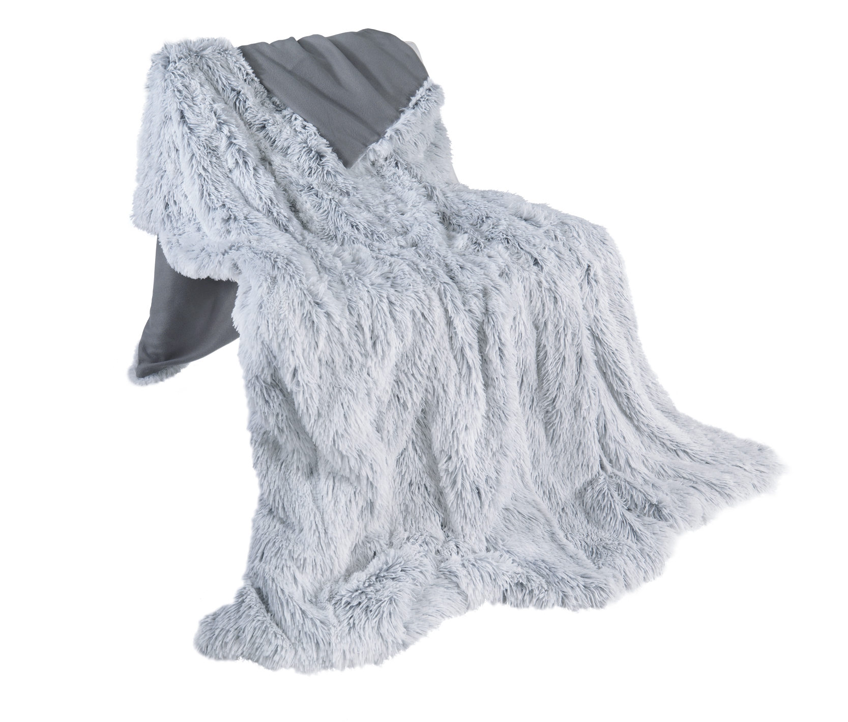 Kuscheldecke Wendedecke Flokati/Fleece Decke 150x200 cm in Grau Kuscheldecke Wendedecke Flokati/Fleece Decke 150x200 cm in Grau