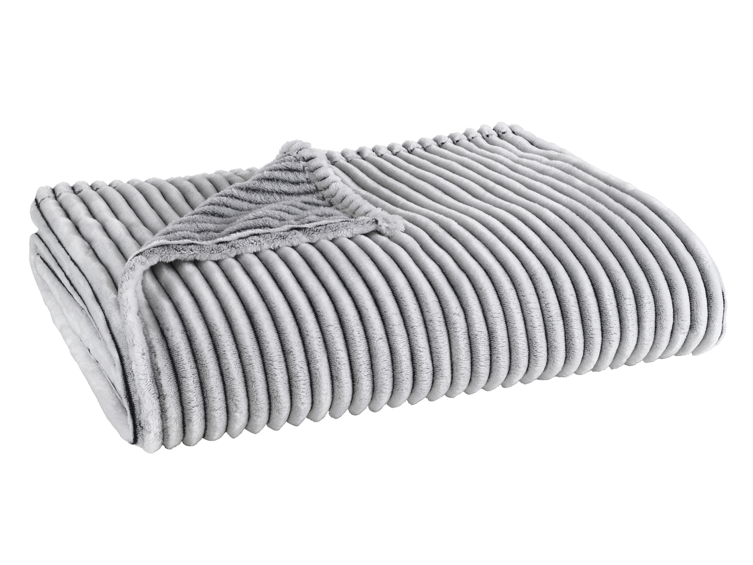 Kuscheldecke Flanell Cord Decke 150x200 cm in Silbergrau
