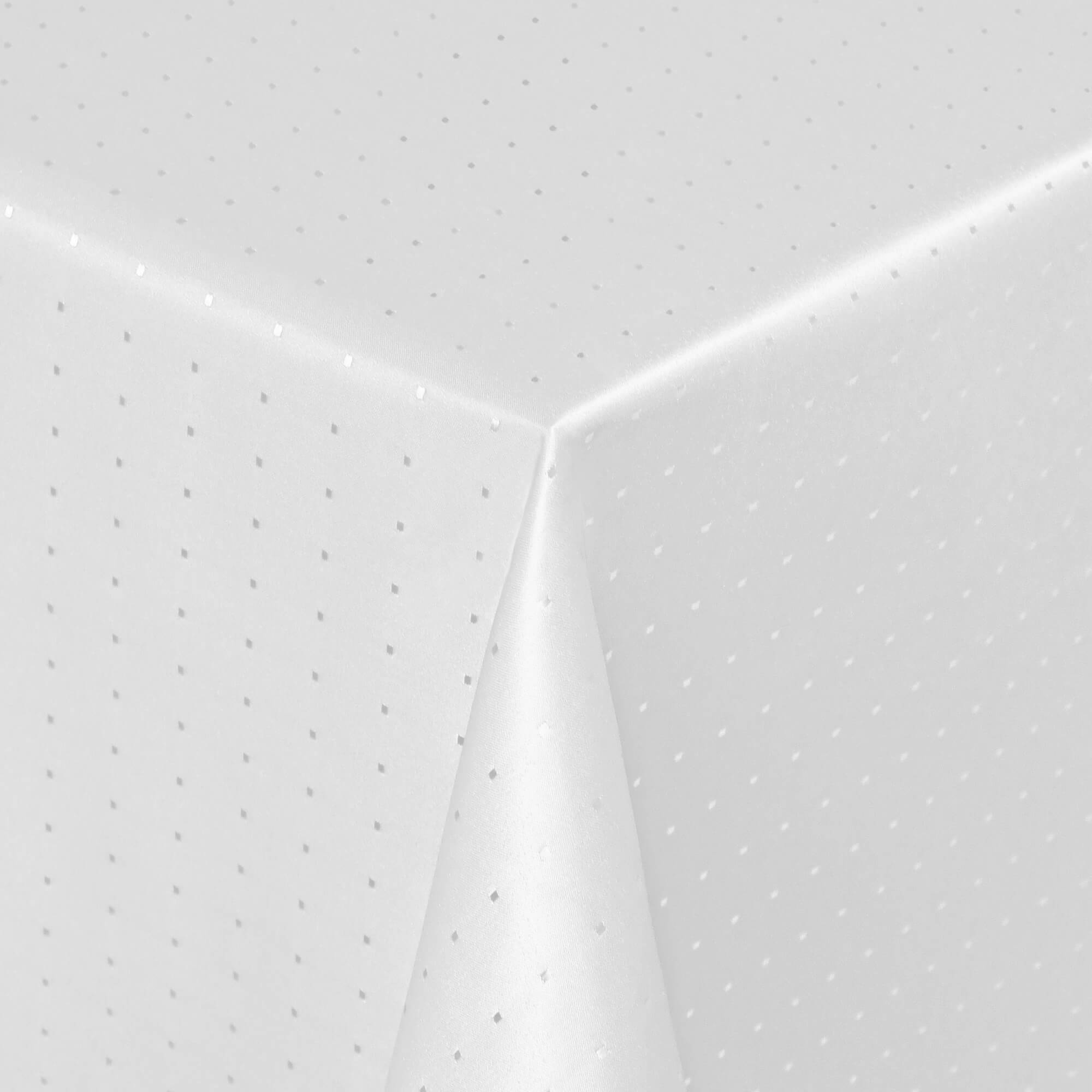 Sonderposten – Moderno® Damast-Tischdecke eckig 80x80 cm mit Punktemuster in Weiss