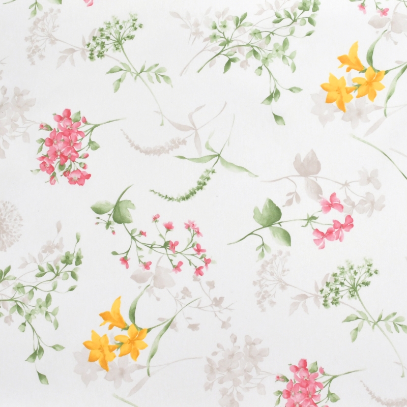 Tischdecken Messina mit Blumen Motiv und Fleckschutz in Weiss Tischdecken Messina mit Blumen Motiv und Fleckschutz in Weiss