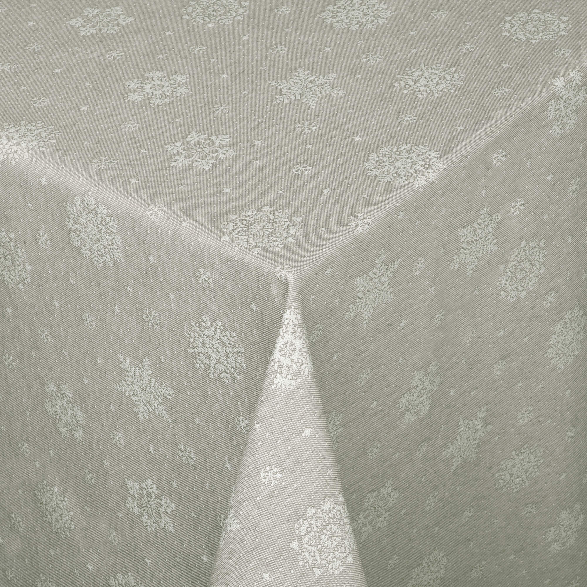Moderno® Tischdecke Jacquard-Gewebe mit Glanzeffekt und Fleckschutz Lurex Schneekristalle Silber Moderno® Tischdecke Jacquard-Gewebe mit Glanzeffekt und Fleckschutz Lurex Schneekristalle Silber