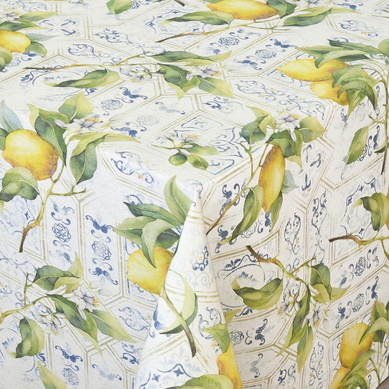 Abwaschbare Gartentischdecke 130x160 cm eckig Zitronen-Motiv mit Fleckschutz Abwaschbare Gartentischdecke 130x160 cm eckig Zitronen-Motiv mit Fleckschutz