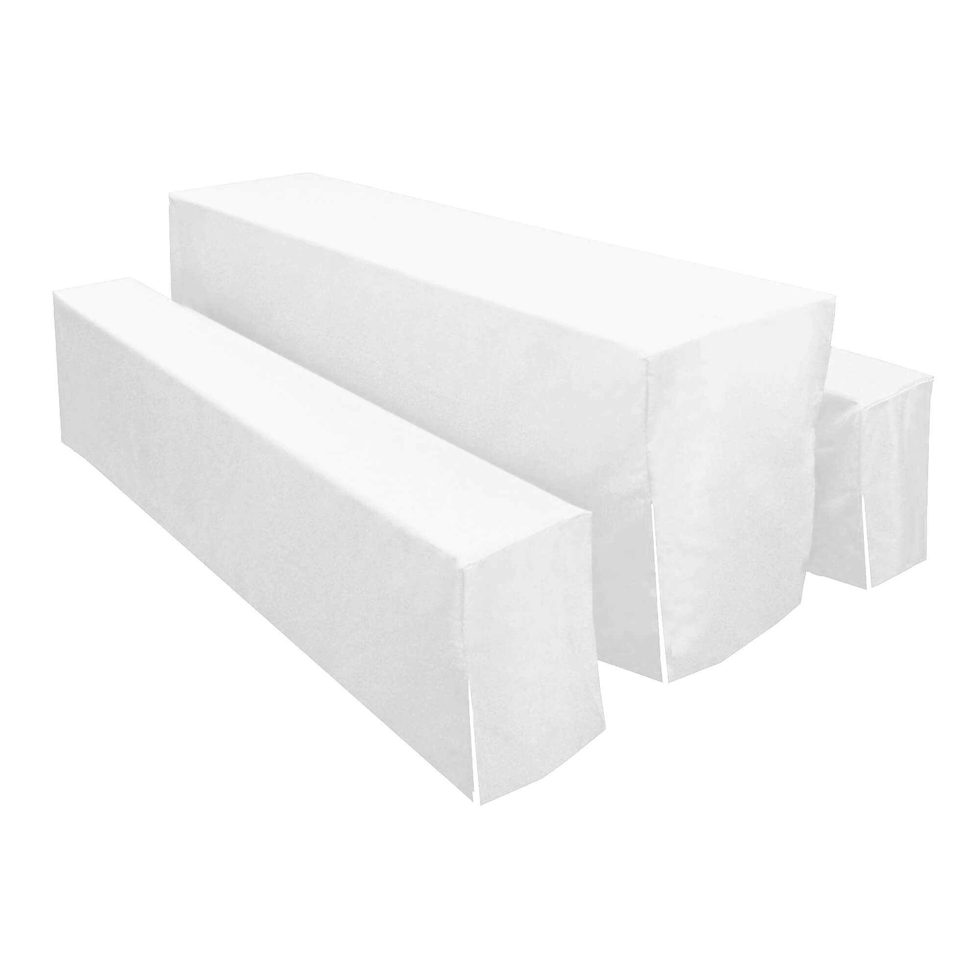 Hussen 3 teiliges Set in Weiss für 70er Festzeltgarnitur mit Bierbankhussen und Biertischhusse Hussen 3 teiliges Set in Weiss für 70er Festzeltgarnitur mit Bierbankhussen und Biertischhusse