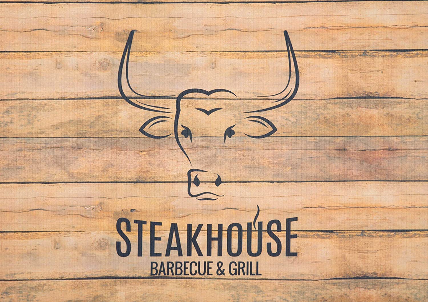 Grillunterlage Grillmatte Bodenschutz Anti-Rutsch Steakhouse Holz-Motiv Grillunterlage Grillmatte Bodenschutz Anti-Rutsch Steakhouse Holz-Motiv