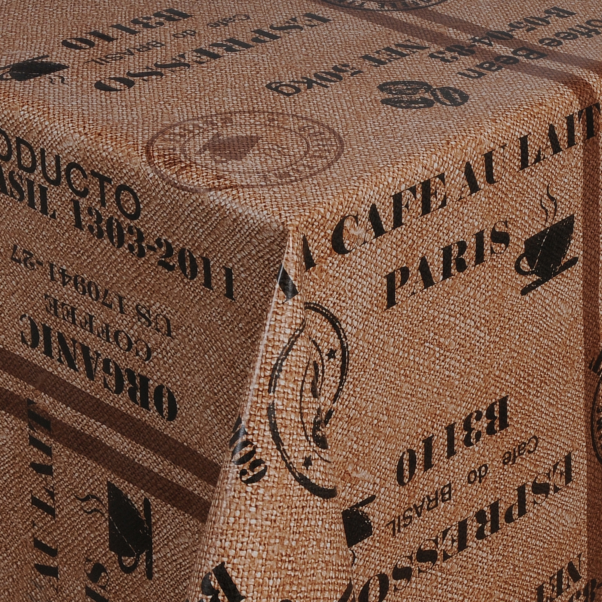 Tischdecke Abwaschbar Wachstuch Kaffeesack Braun im Wunschmaß Tischdecke Abwaschbar Wachstuch Kaffeesack Braun im Wunschmaß