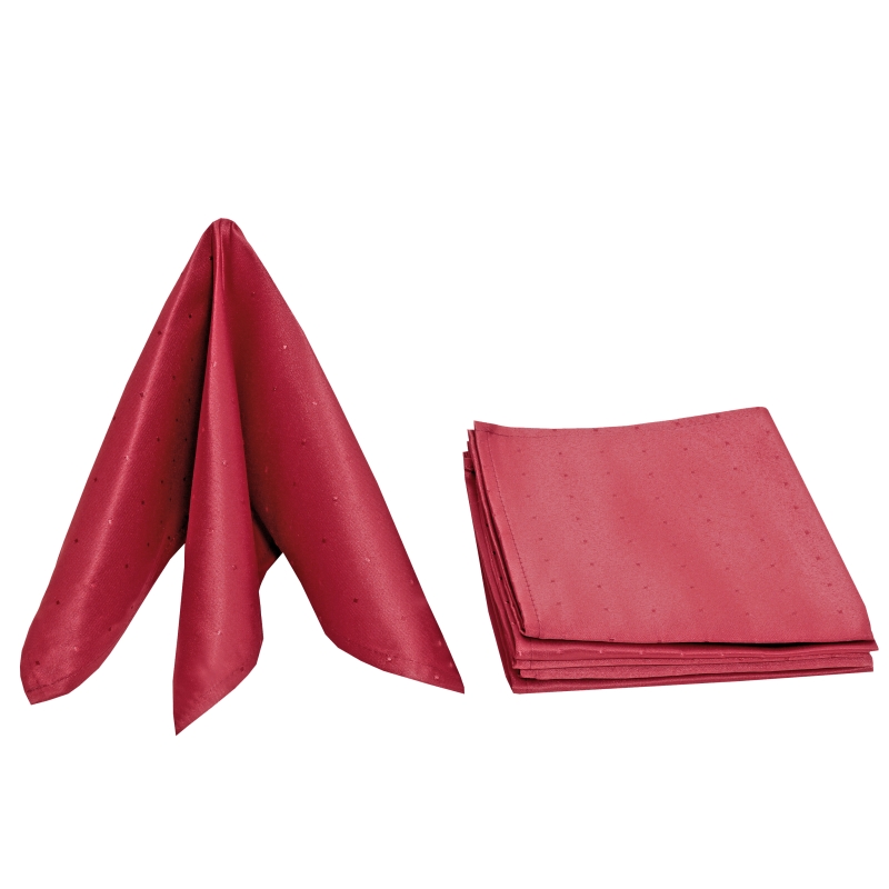 Servietten Damast Punkte 50x50 Wein-Rot (6er Pack) Servietten Damast Punkte 50x50 Wein-Rot (6er Pack)