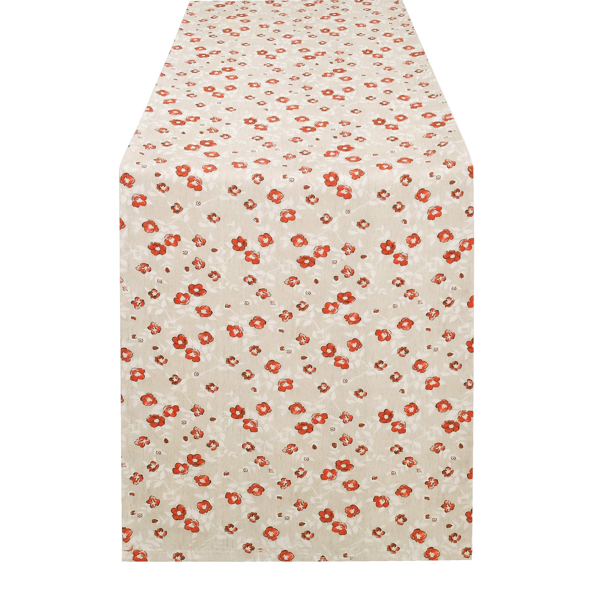 Moderno® Tischläufer abwaschbar mit Fleckschutz – Zartes Blumenmuster in Rot & Creme Moderno® Tischläufer abwaschbar mit Fleckschutz – Zartes Blumenmuster in Rot & Creme