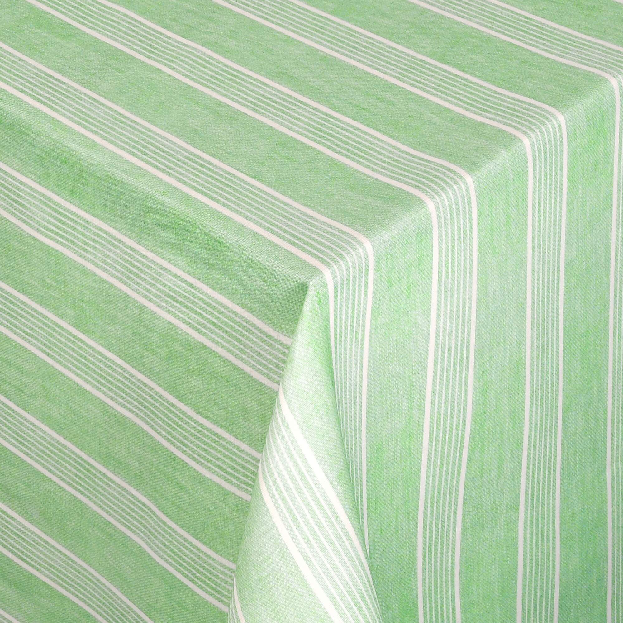 Tischdecke Outdoor abwaschbar Gartentischdecke mit Streifen in Hell-Grün Fleckschutz Tischdecke Outdoor abwaschbar Gartentischdecke mit Streifen in Hell-Grün Fleckschutz