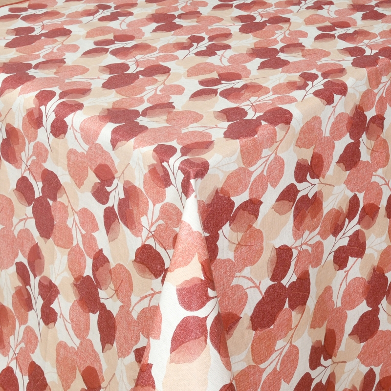 Tischdecke Abwaschbar Wachstuch Blätter in Rot im Wunschmaß Tischdecke Abwaschbar Wachstuch Blätter in Rot im Wunschmaß