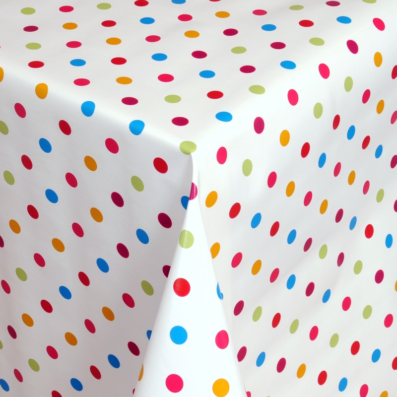Tischdecke Abwaschbar Wachstuch kunterbunte Punkte im Wunschmaß Tischdecke Abwaschbar Wachstuch kunterbunte Punkte im Wunschmaß