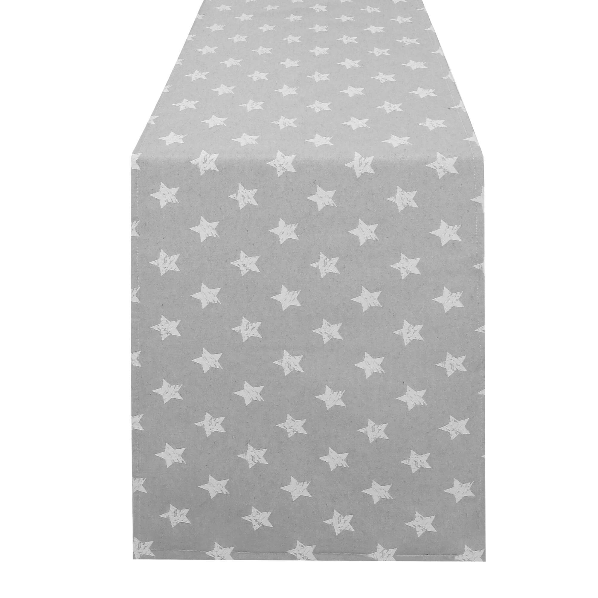 Moderno® Tischläufer Weihnachten Sterne Grau-Weiß – Jacquard-Gewebe mit Fleckschutz, festlich & abwaschbar Moderno® Tischläufer Weihnachten Sterne Grau-Weiß – Jacquard-Gewebe mit Fleckschutz, festlich & abwaschbar