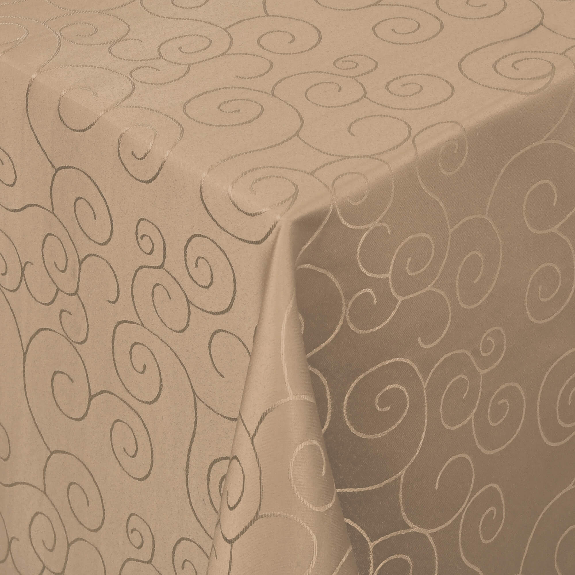 Sonderposten – Moderno® Damast-Tischdecke eckig 80x80 cm mit Ornamentmuster in Hell-Braun