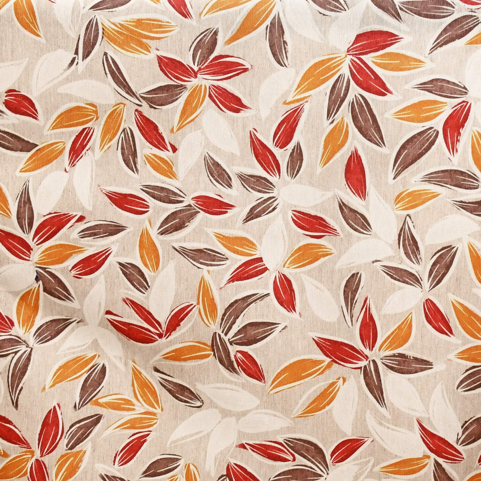 Moderno® Abwaschbare Tischdecke mit Fleckschutz - Leinenoptik, Bambusblätter in Beige, Rot-Braun
