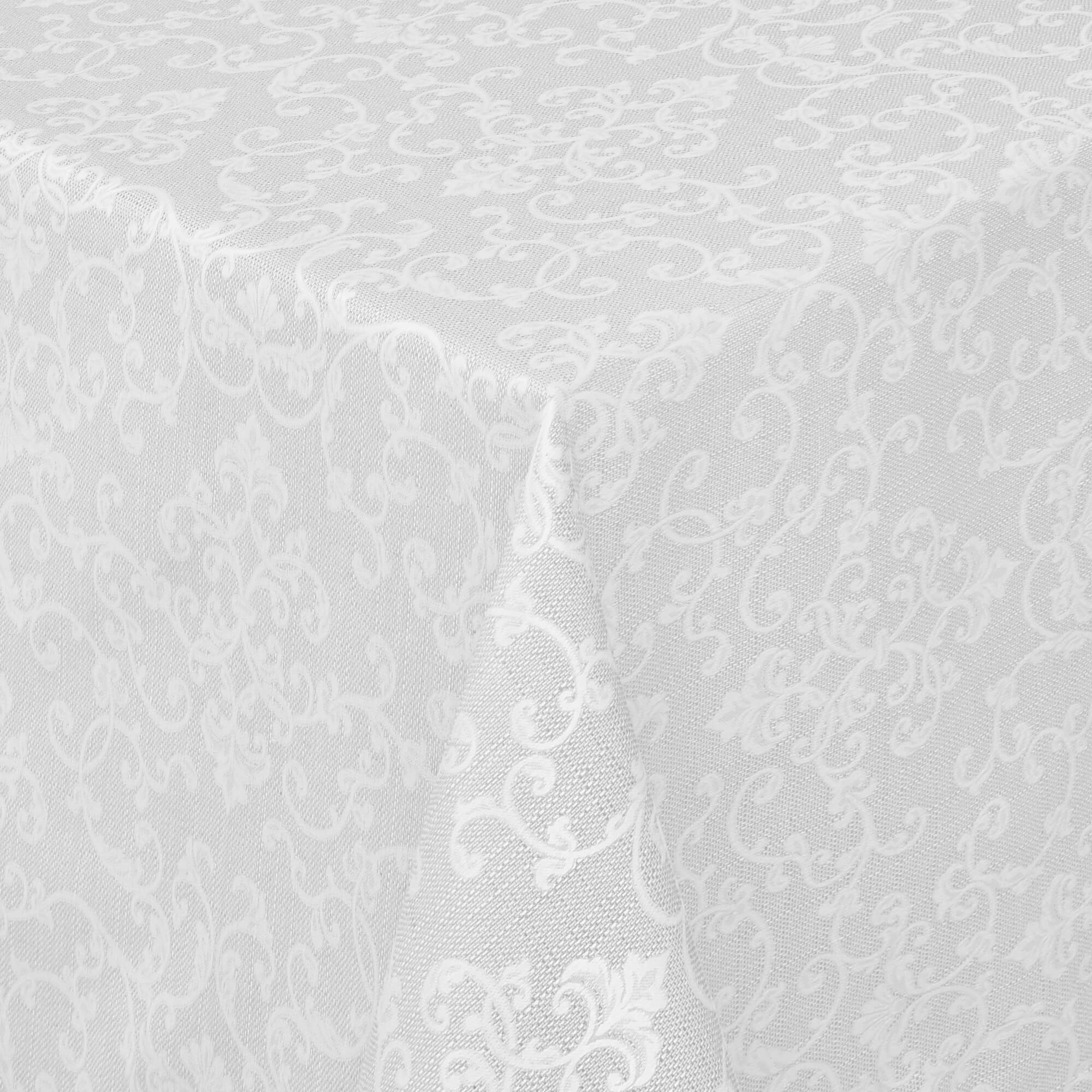 Moderno® Tischdecken Jacquard-Gewebe mit Fleckschutz Paterna Weiss Moderno® Tischdecken Jacquard-Gewebe mit Fleckschutz Paterna Weiss