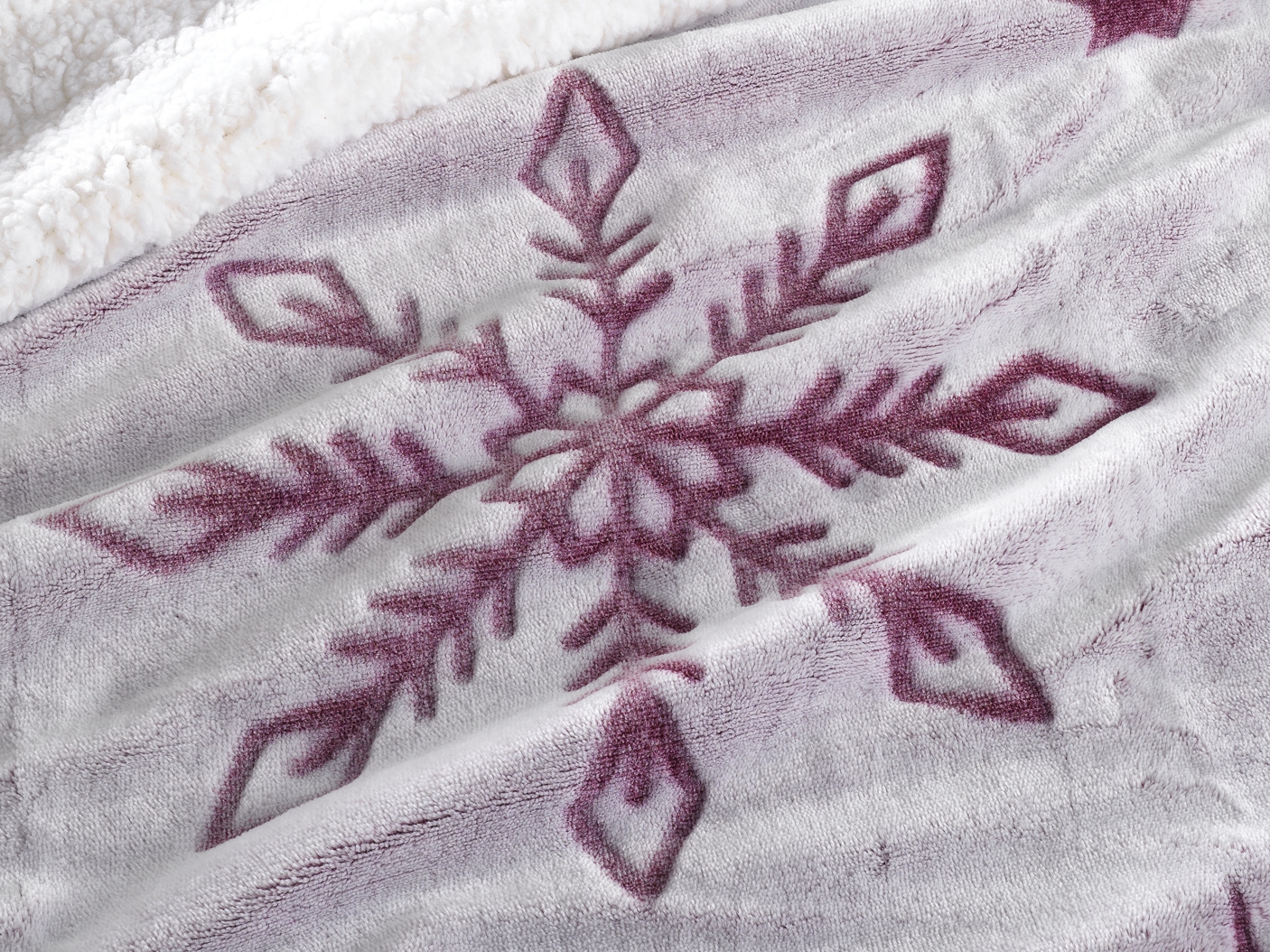 Kuscheldecke Cashmere/Sherpa Decke Snowflake 150x200 cm in Rose Kuscheldecke Cashmere/Sherpa Decke Snowflake 150x200 cm in Rose