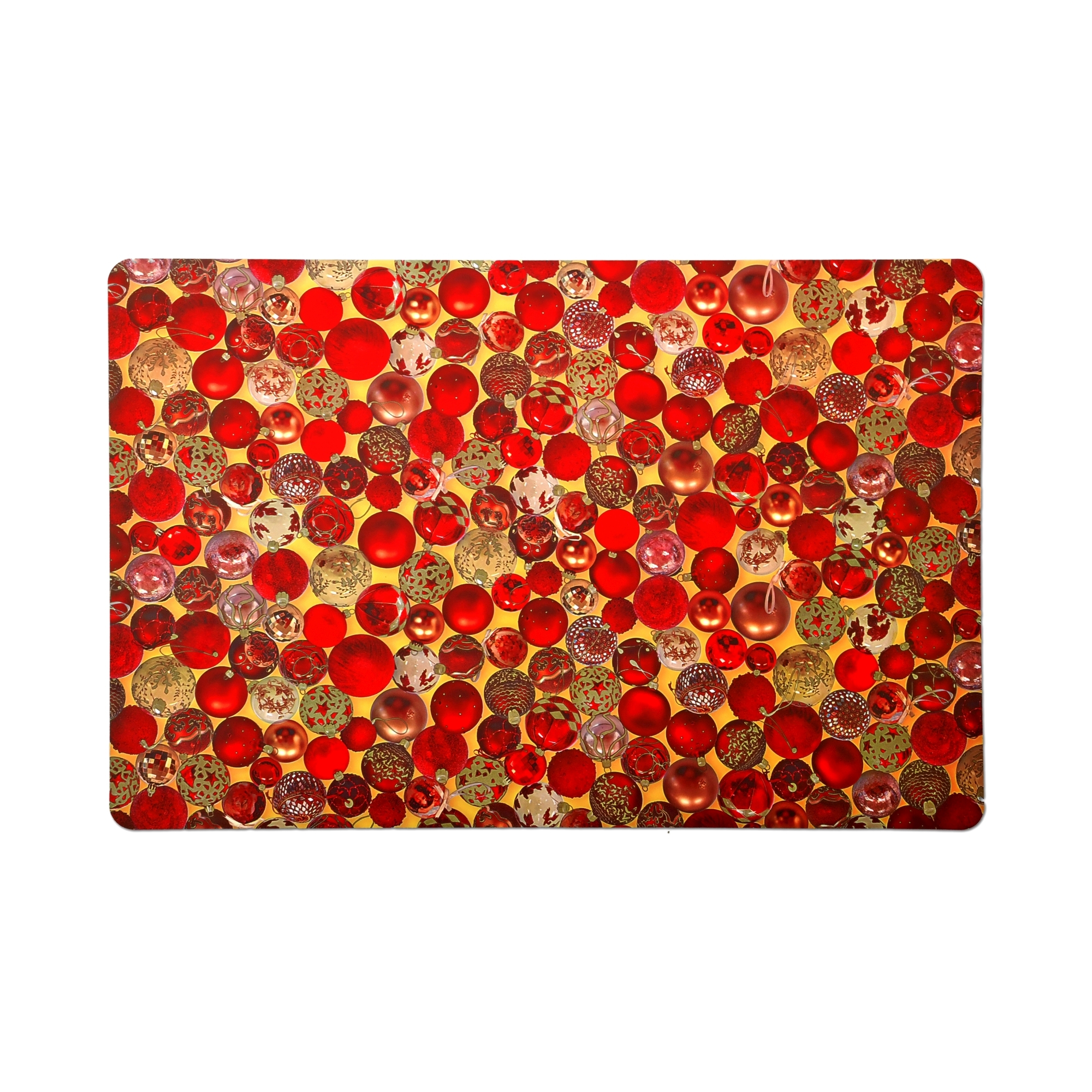 Tischsets 6er-Set Platzsets 30x45 cm Kugelmotiv Rot-Gold Tischsets 6er-Set Platzsets 30x45 cm Kugelmotiv Rot-Gold