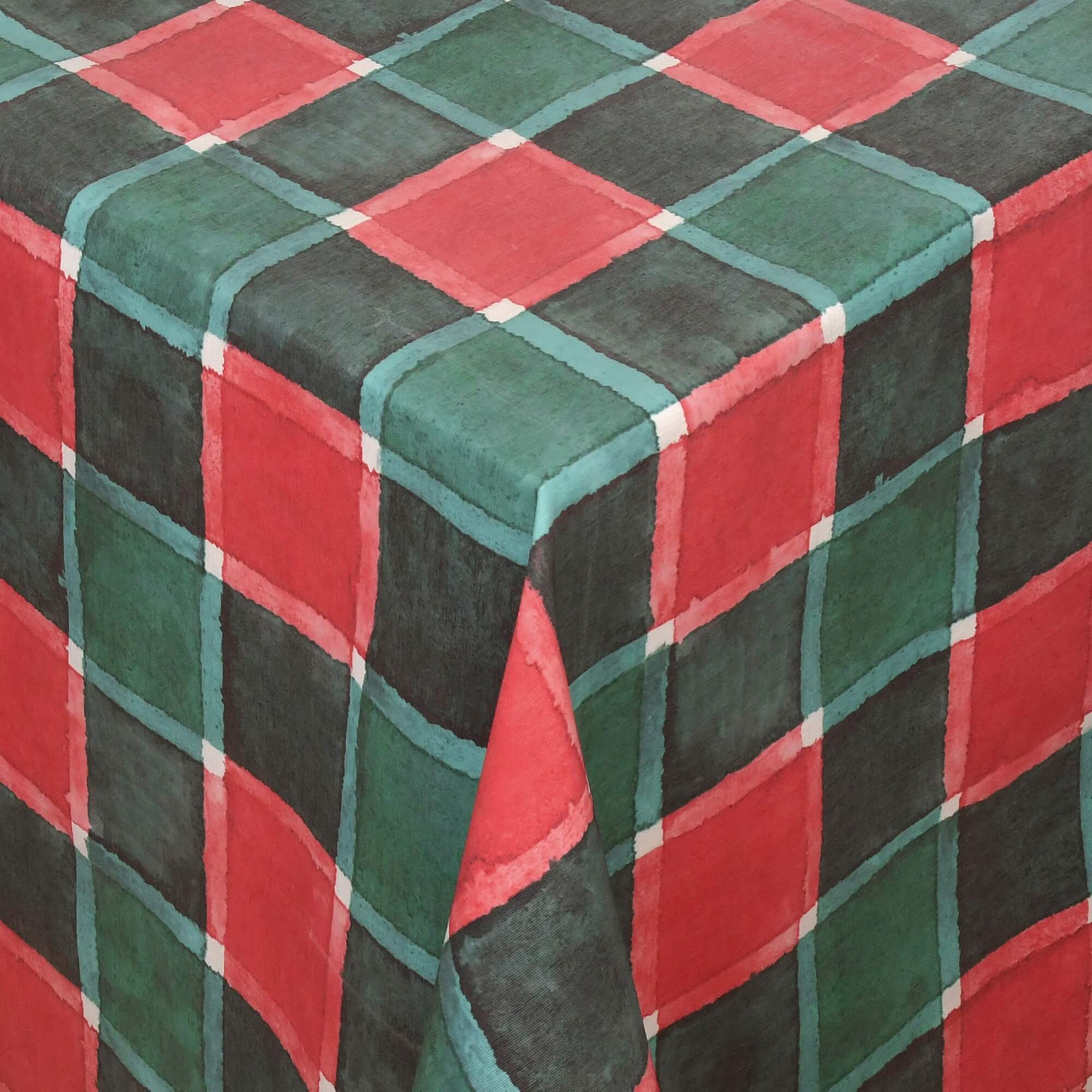 Moderno® Tischdecke Weihnachten Weihnachtstischdecke Karomuster Rot-Grün mit Fleckschutz