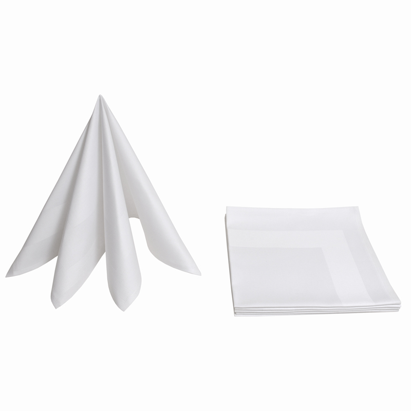 Servietten Damast Atlaskante 50x50 Weiss (6er Pack) Servietten Damast Atlaskante 50x50 Weiss (6er Pack)