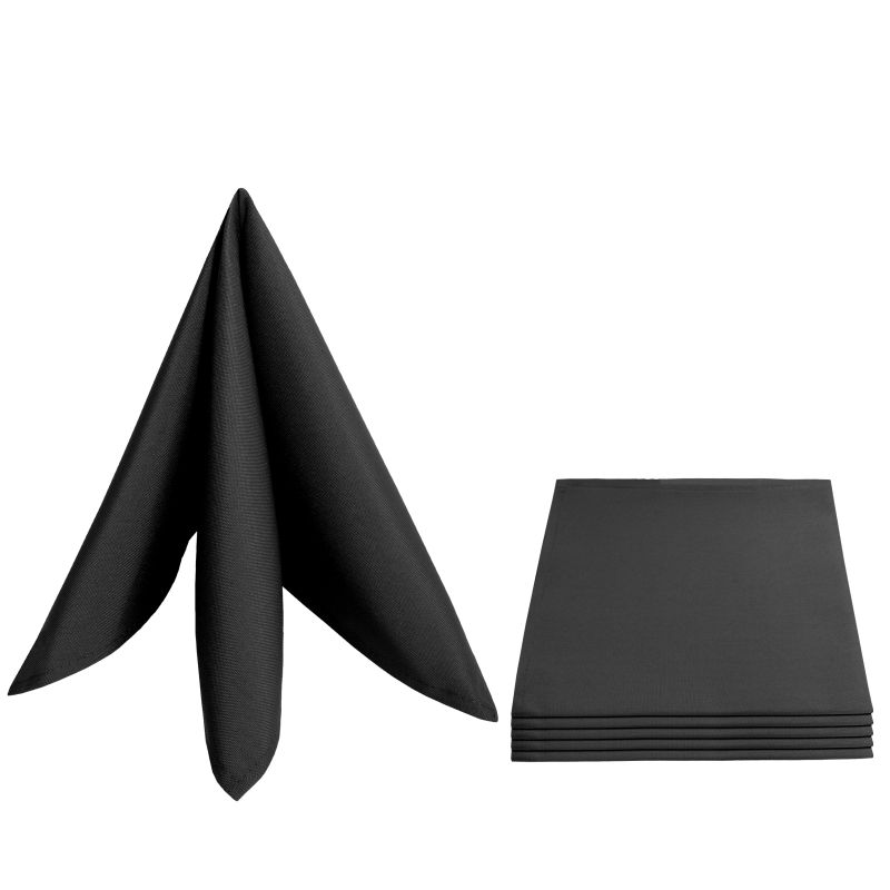 Servietten Damast Uni 50x50 Schwarz (6er Pack) Servietten Damast Uni 50x50 Schwarz (6er Pack)