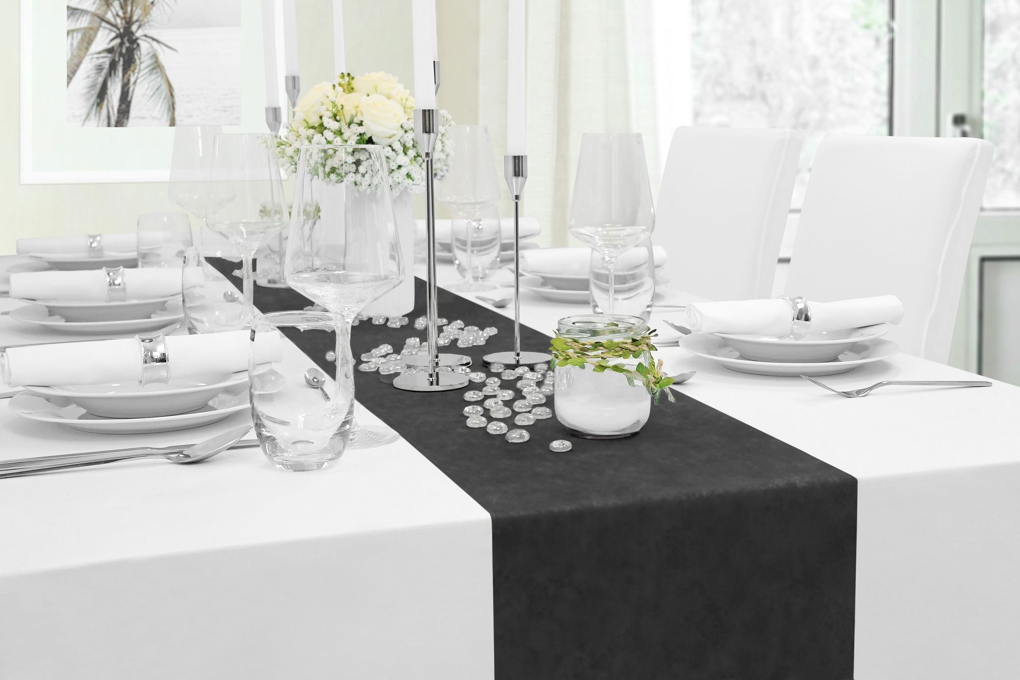 Tischläufer Schwarz 25 m Vliesstoff – Modern, Outdoor, Tischdeko für Hochzeit, Party, Fest, Geburtstag, Eventdeko, Feier, Garten, Terrasse, Tischband Tischläufer Schwarz 25 m Vliesstoff – Modern, Outdoor, Tischdeko für Hochzeit, Party, Fest, Geburtstag, Eventdeko, Feier, Garten, Terrasse, Tischband