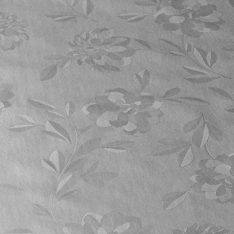 Tischdecke Abwaschbar Wachstuch Relief Blumen Silber im Wunschmaß