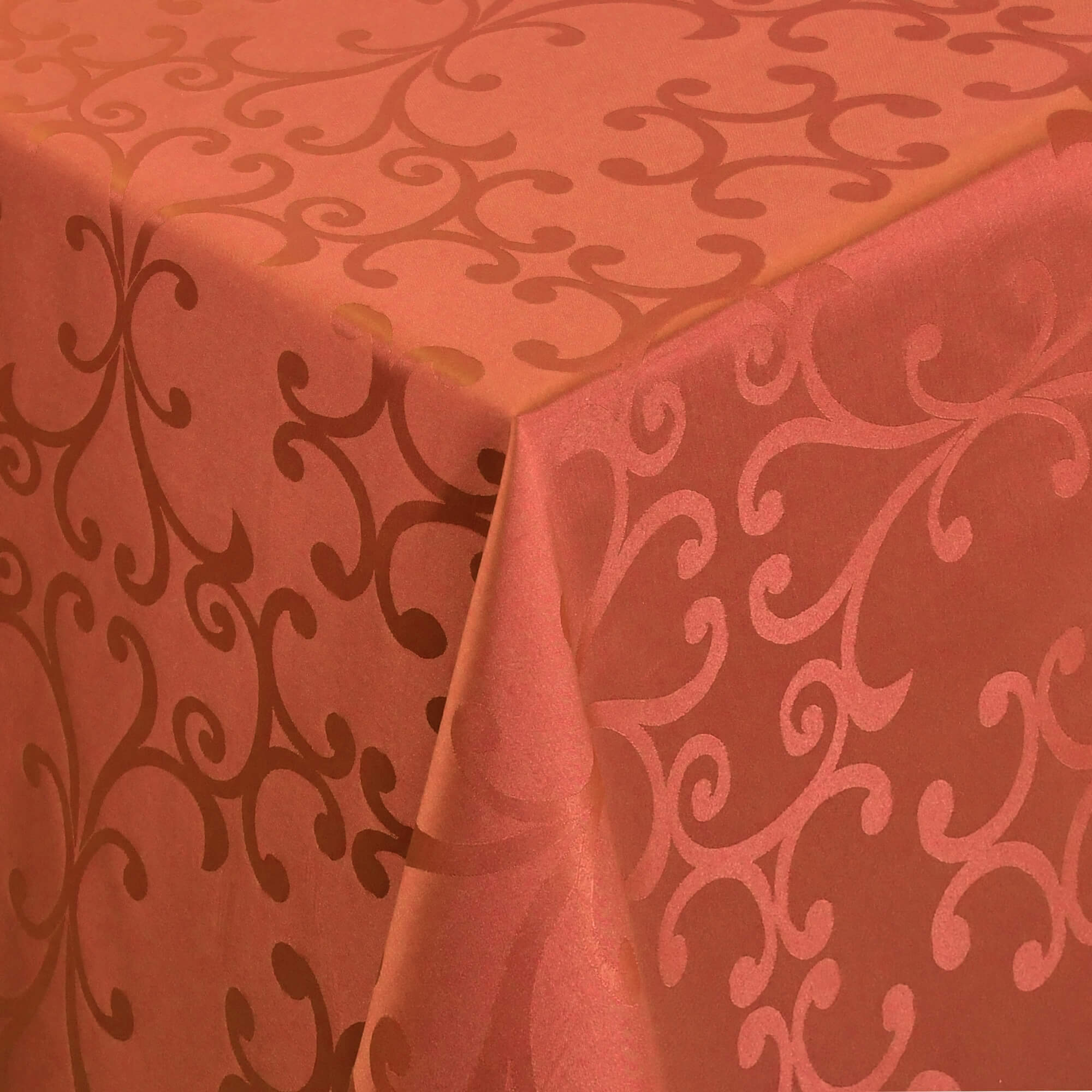 Sonderposten – Moderno® Damast-Tischdecke eckig 80x80 cm Milano in Orange