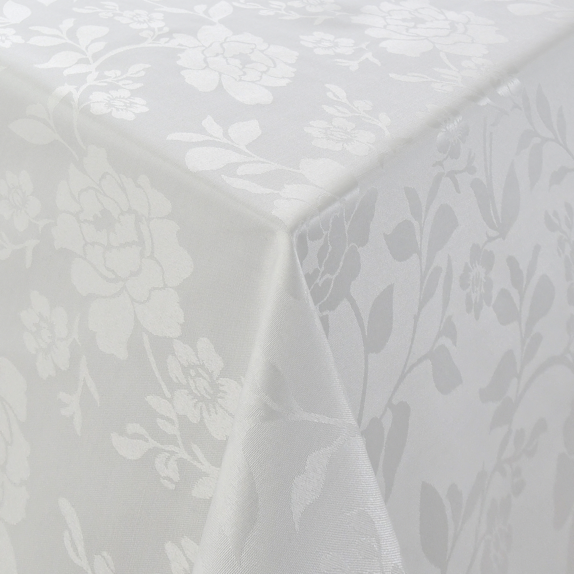 Tischdecken Sassari Jaquard-Gewebe in Woll-Weiss mit Fleckschutz Tischdecken Sassari Jaquard-Gewebe in Woll-Weiss mit Fleckschutz