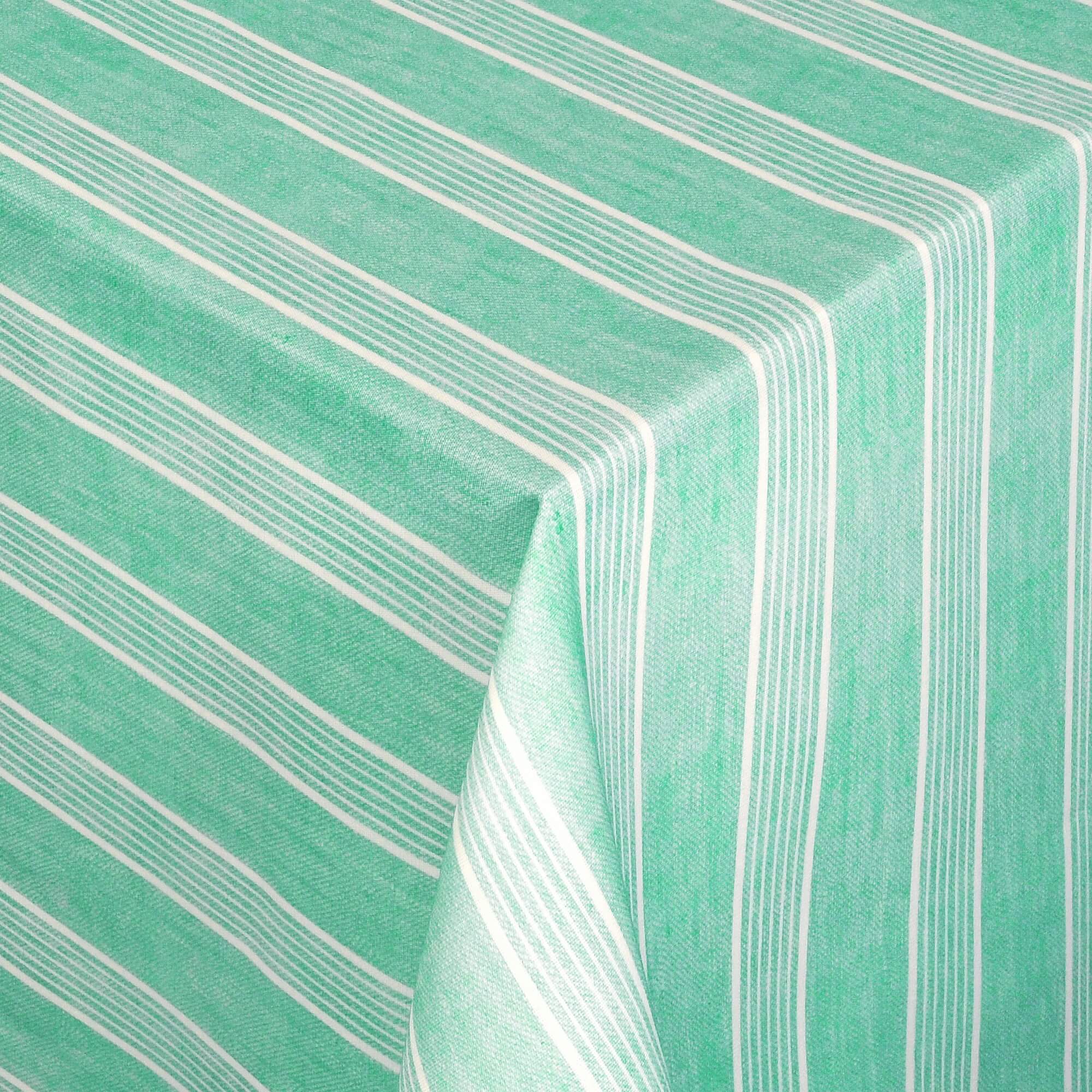 Tischdecke Outdoor abwaschbar Gartentischdecke mit Streifen in Mint-Grün Fleckschutz
