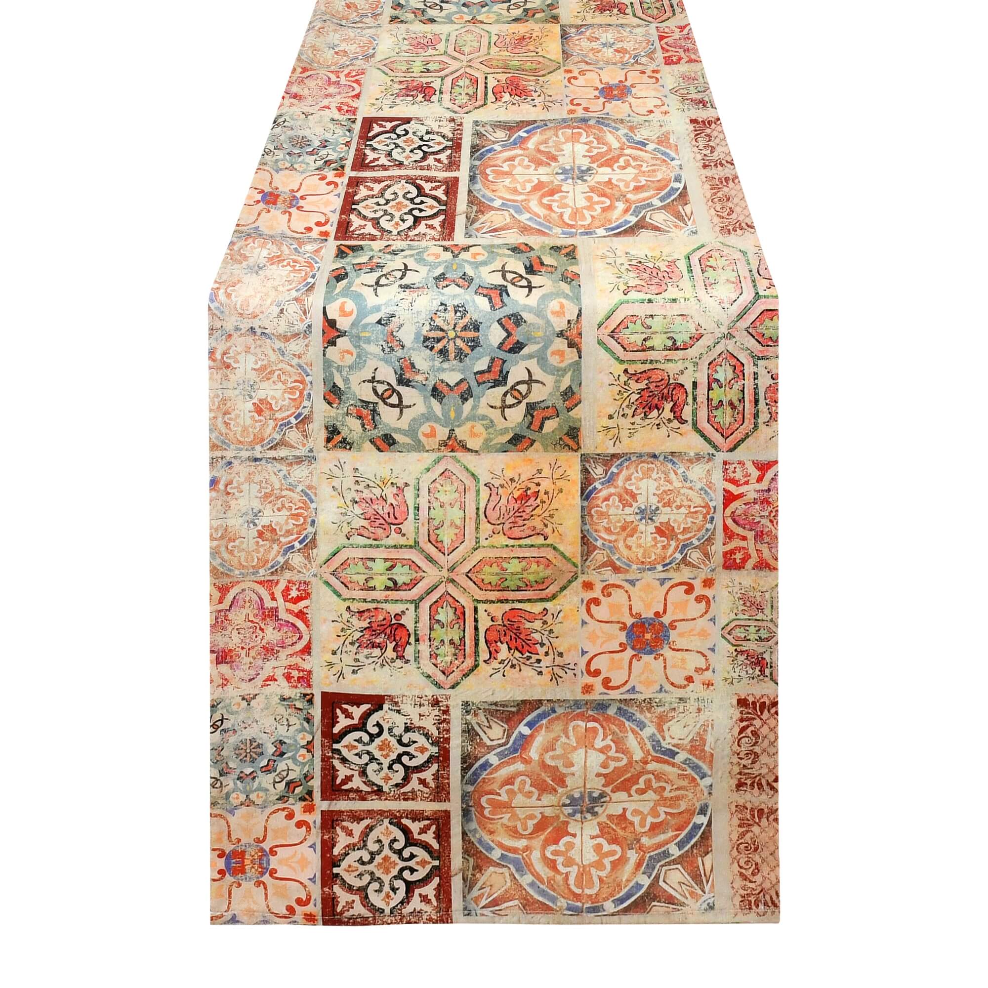 Tischläufer modern mit Fleckschutz – Leinenoptik, Orientalische Muster in Beige Tischläufer modern mit Fleckschutz – Leinenoptik, Orientalische Muster in Beige