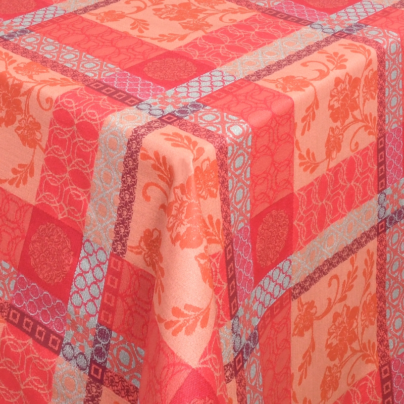 Tischdecken Tivoli 100% Baumwolle mit Fleckschutz in Terra