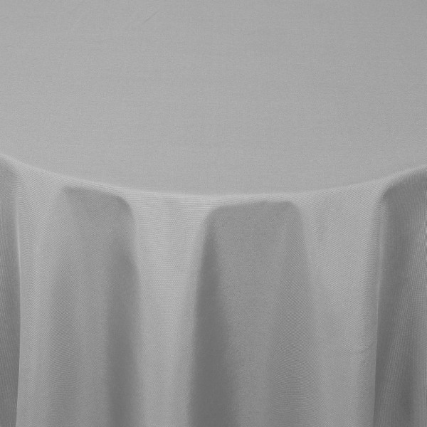 Tischdecken Damast Oval mit Saum Uni Grau