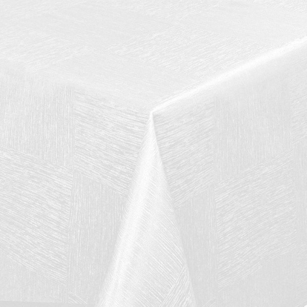 Tischdecken Jacquard-Gewebe mit Fleckschutz und Saum Melilla in Weiss