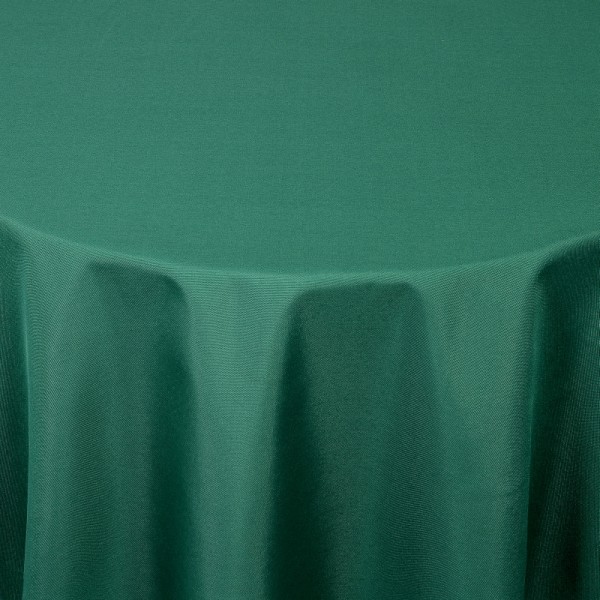 Tischdecken Damast Oval mit Saum Uni Dunkel-Grün