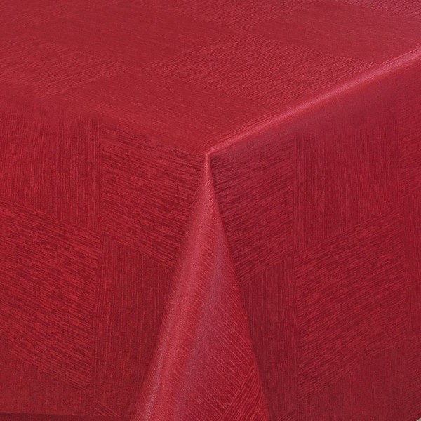 Tischdecken Jacquard-Gewebe mit Fleckschutz und Saum Melilla in Wein-Rot