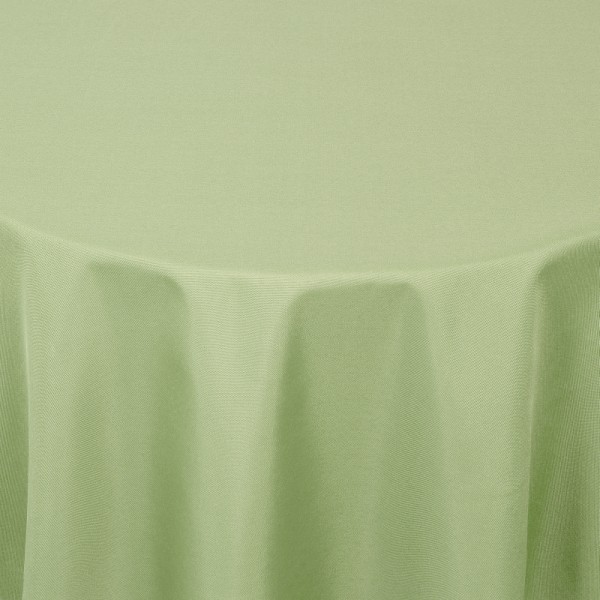 Tischdecken Damast Rund mit Saum Uni Lind-Grün