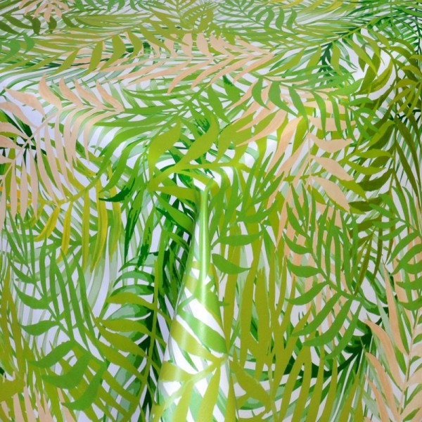 Tischdecke Abwaschbar Wachstuch Farne Motiv Grün im Wunschmaß