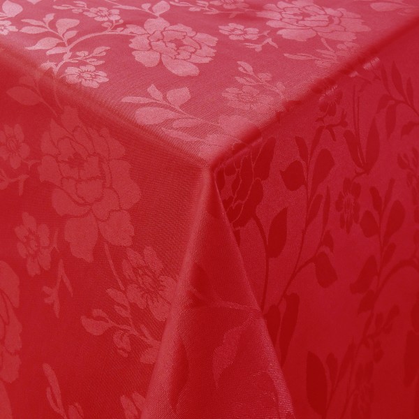 Tischdecken Sassari Jaquard-Gewebe in Rot mit Fleckschutz