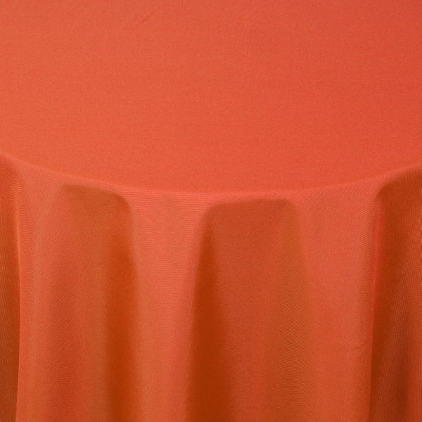 Tischdecken Damast Rund mit Saum Uni Orange