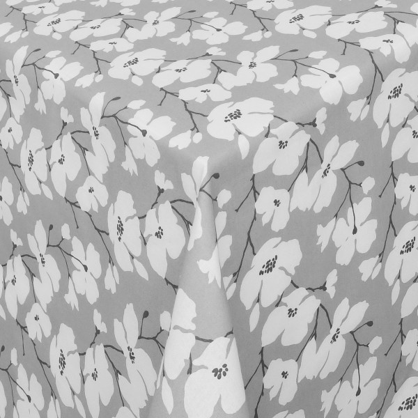 Tischdecken Fano Jaquard-Gewebe in Grau mit Fleckschutz