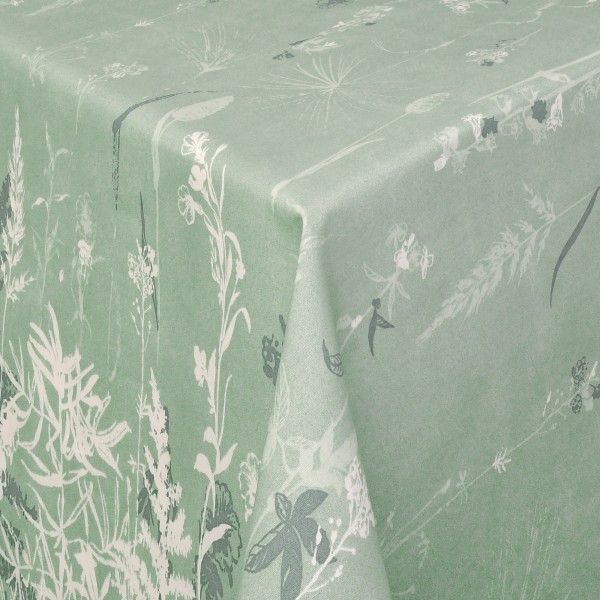 Tischdecken Trapani Jaquard-Gewebe in Grün mit Fleckschutz
