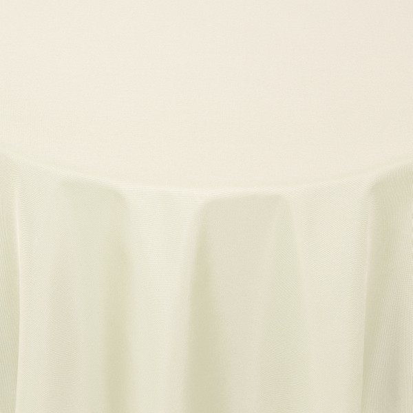 Tischdecken Damast Oval mit Saum Uni Creme-Champagner