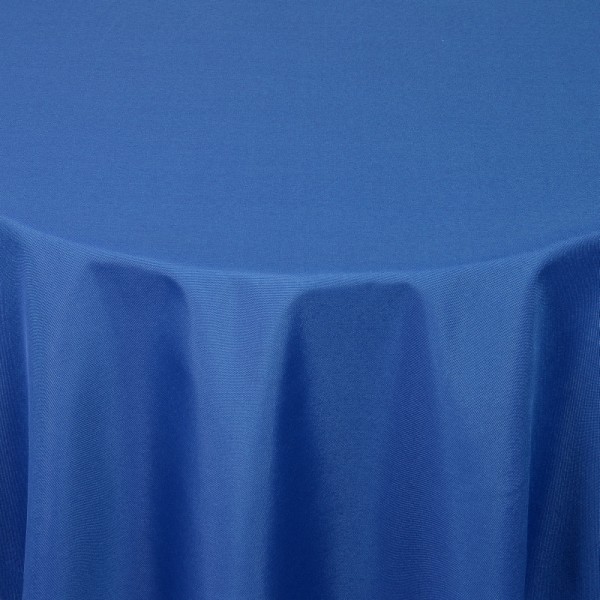 Tischdecken Damast Oval mit Saum Uni Dunkel-Blau
