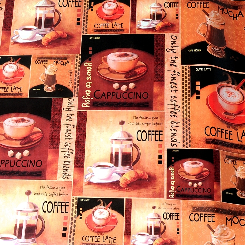 Wachstuch Tischdecke Cafe Coffee Latte Mocha braun 01251-00 eckig rund oval 