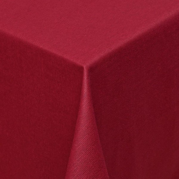 Tischdecken Jacquard-Gewebe mit Fleckschutz und Saum Parla in Wein-Rot