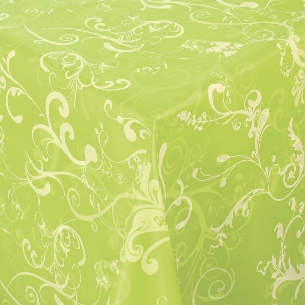 Tischdecke Abwaschbar Wachstuch mit Ranken in Grün im Wunschmaß