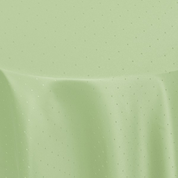 Tischdecken Damast Oval mit Saum Punkte Lind-Grün
