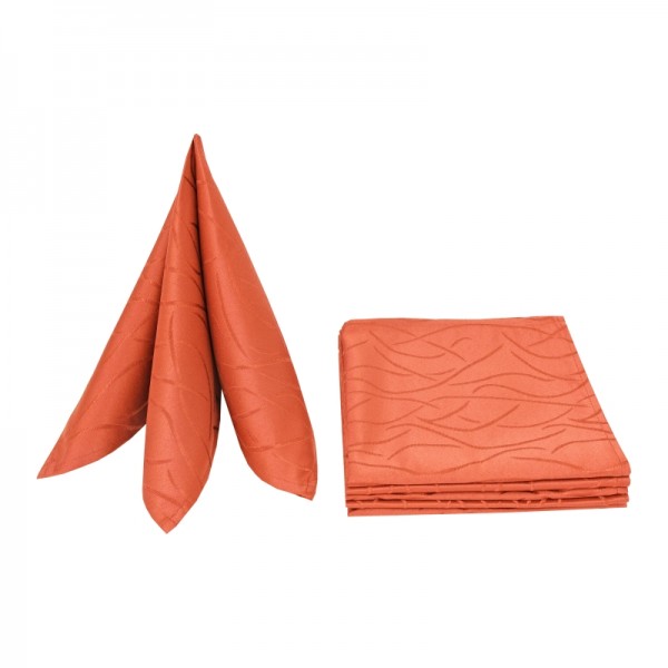 Servietten Damast Streifen 50x50 Orange (6er Pack)