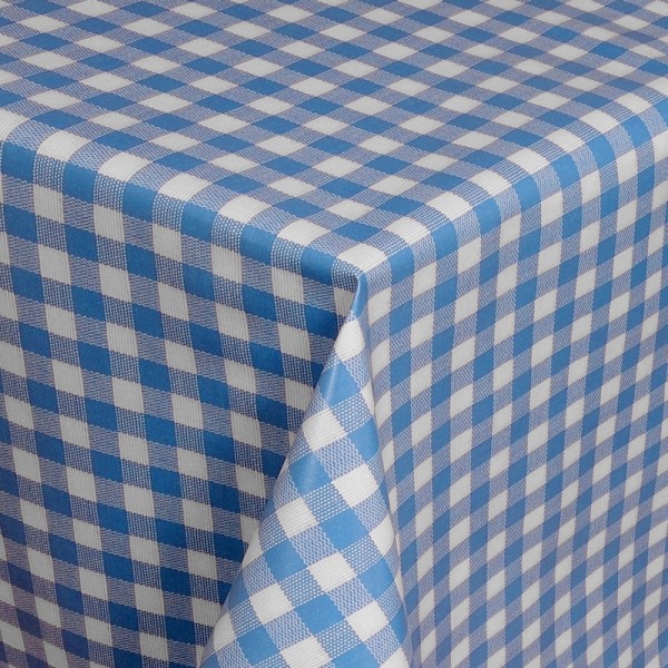 Tischdecke Abwaschbar Wachstuch Karos Blau Weiss im Wunschmaß
