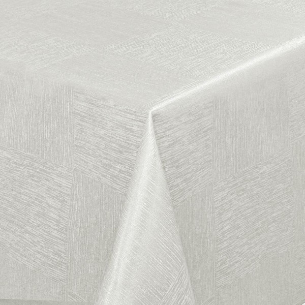 Tischdecken Jacquard-Gewebe mit Fleckschutz und Saum Melilla in Grau